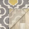 3'3" x 5' Grey Yellow Trellis Geometric Polypropylene Area Rug