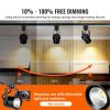 Dimmable H Type Track Light Head, CRI85+ True Color Rendering Adjustable Tilt Angle Track Lighting Fixture for Accent Retail, 12 Pack Black (VEVOR)