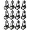 Dimmable H Type Track Light Head, CRI85+ True Color Rendering Adjustable Tilt Angle Track Lighting Fixture for Accent Retail, 12 Pack Black (VEVOR)