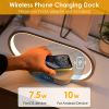 Bedside Table Lamp Touch Control Lamp with Clock Wireless Charging LED Desk Lamp Dimmable Nightstand Reading Lamp
