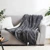 Electric Blanket Throw with 5 Heating Levels & 4 Hours Auto Off; Super Cozy Machine Washable; Sherpa Throw with Fast Heating(50 x 60 Inches; Grey)