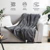 Electric Blanket Throw with 5 Heating Levels & 4 Hours Auto Off; Super Cozy Machine Washable; Sherpa Throw with Fast Heating(50 x 60 Inches; Grey)