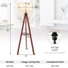 Tripod Floor Lamp Wood Standing Lamp with Flaxen Lamp Shade and E26 Lamp Base