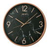 Seiko Stylish, Round, Noir Marble-Look Quartz Wall Clock, Round, Black, QXA760PLH