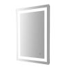 LED Lighted Bathroom Wall Mounted Mirror with High Lumen+Anti-Fog Separately Control+Dimmer Function