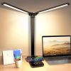 Desk Lamp with Wireless Charging USB Charging Port 5 Color 5 Brightness Eye-Caring Flexible Reading Lamp Foldable Time Setting Table Working Lamp