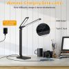 Desk Lamp with Wireless Charging USB Charging Port 5 Color 5 Brightness Eye-Caring Flexible Reading Lamp Foldable Time Setting Table Working Lamp
