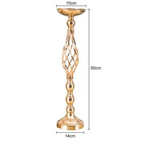 Gold/Silver Wedding Candle Holders Decor Table Centerpiece Pillar Flower Vase Rack Stand Road Lead Floral Bouquet Party Supplies (Ships From: China, Color: Gold Large)