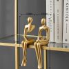 Nordic Abstract Figures Home Decoration Accessories Sculptures Living Room Study Decor Gold Humanoid Resin Embellishment Statues