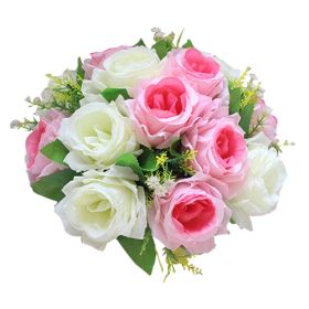 Gold/Silver Wedding Candle Holders Decor Table Centerpiece Pillar Flower Vase Rack Stand Road Lead Floral Bouquet Party Supplies (Ships From: China, Color: White Peach Pink)