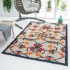 Stylish Classic Pattern Design Floral Damask High-Low Indoor Outdoor Area Rug